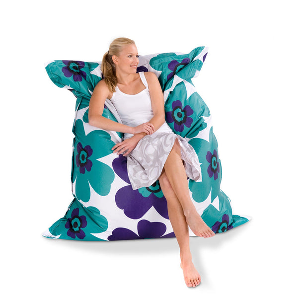 Outdoor Sitzsack Floralia Türkis-Blau