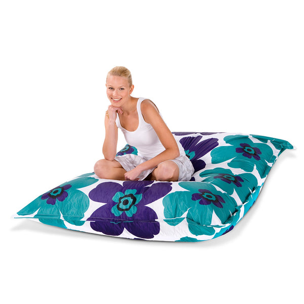 Outdoor Sitzsack Floralia Türkis-Blau