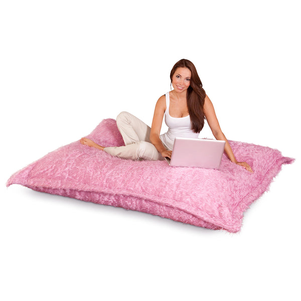 Smoothy Flokati Sitzkissen in Pink