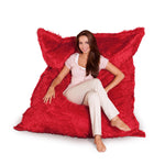 Flokati Sitzsack in Feuerrot