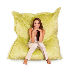 Sitzsack Flokati in Grün