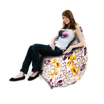 Kindersitzsack Eggshell mit Blumen