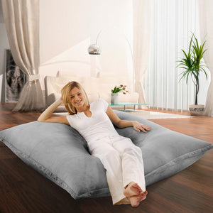 Samt Sitzkissen in Hellgrau