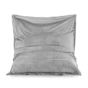 Samt Sitzkissen in Hellgrau