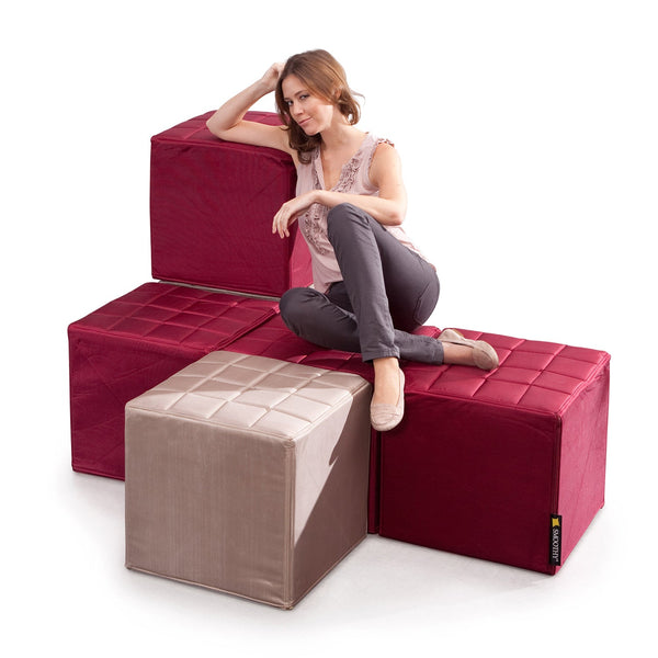 Cube Sitzwürfel in Bordeaux-Rot