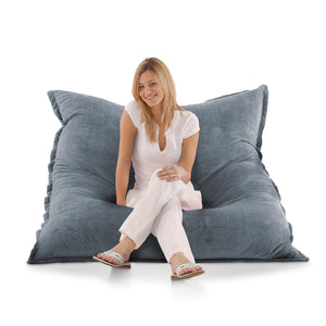 Classic Samt Sitzsack Grau