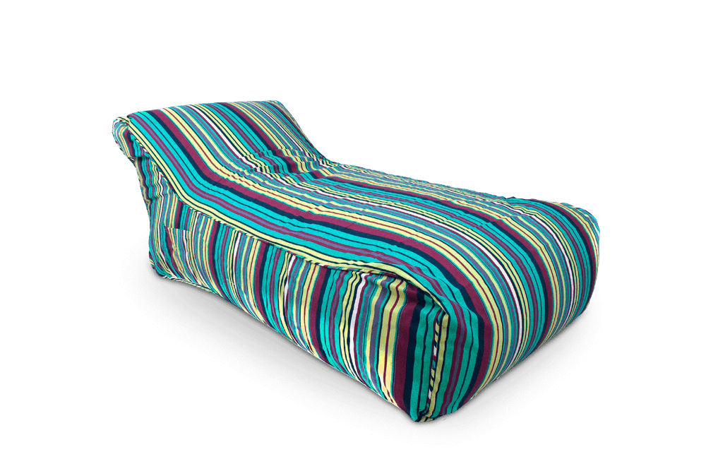 Lounge Daybed Überbezug mit blauen Streifen