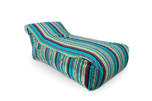 Lounge Daybed Überbezug mit blauen Streifen