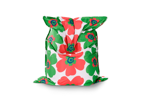 Floralia Sitzsack Bezug in Grün & Rot