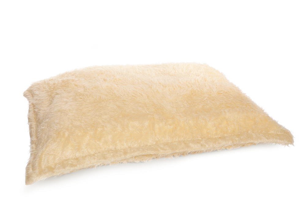 Flokati Sitzsack Bezug in Weißgold