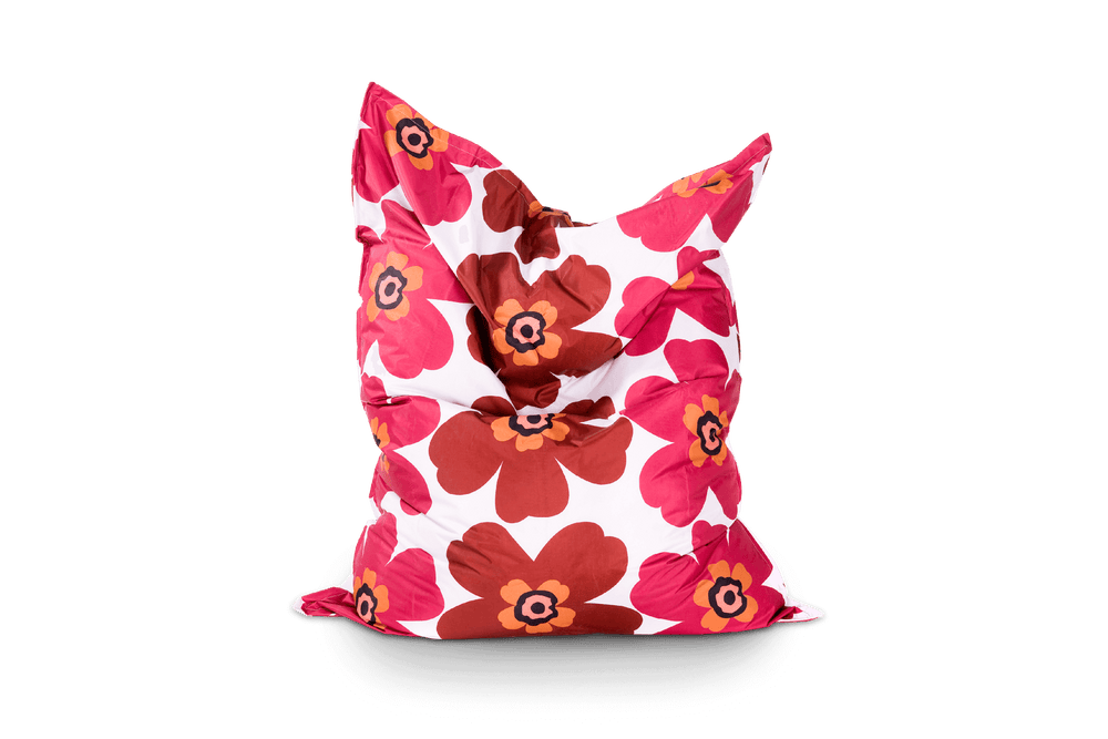 Floralia Sitzsack Bezug in Rot-Braun