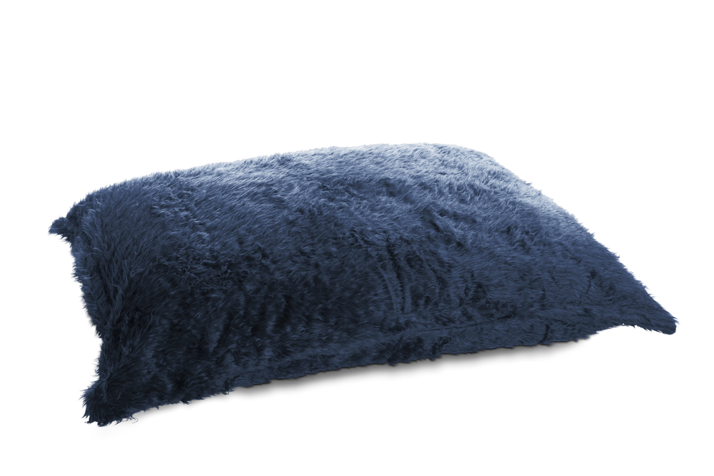 Flokati Sitzsack Bezug in Schwarz-Blau