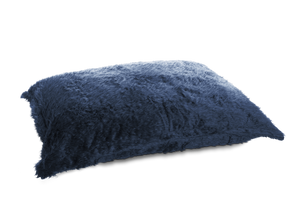 Flokati Sitzsack Bezug in Schwarz-Blau