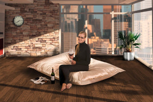 Sitzsack Metallic in Weißgold