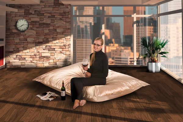 Sitzsack Metallic in Weißgold